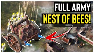 We fought off a HUGE ARMY of Nest of Bees in Age of Empires 4 [upl. by Leaffar]