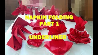 Napkin Folding Part 1 Underliner [upl. by Radu195]