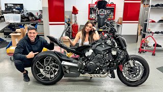 Taking Apart Our Brand New Ducati Diavel V4 🙈 [upl. by Llecrup204]