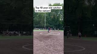 One of the top 10 year old catchers in the nation Guess the pop time catcher mlb baseball [upl. by Berna924]