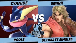 Frostbite 2020 SSBU Pools  LSG  Cyanide Greninja Vs Armada  Smirk Ken Smash Ultimate Singles [upl. by Eissel]