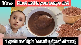 ragi sheera ragi porridge for babies ll calcium rich recipe for baby 10 months [upl. by Ariik]