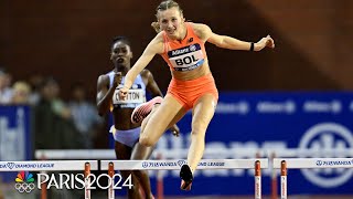 Femke Bol stays UNBEATEN with recordsmashing 400m hurdles win in Brussels  NBC Sports [upl. by Ldnek]