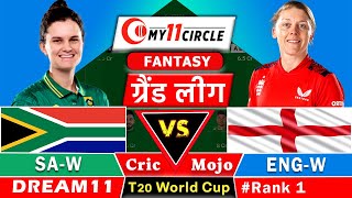 ENGW vs SAW🔴Live Women World Cup Dream11 Team Prediction Today I ENGW vs SAW  GL Team Today [upl. by Atinob]