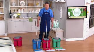 Minute Mop Wash amp Dry Dual Chamber Bucket with 2 Microfiber Pads on QVC [upl. by Aicilaf]