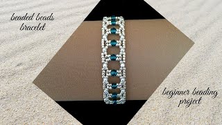 DIY beaded beads bracelet with seed beads and rondelle beadselegant design Beaded jewelry [upl. by Eidolem]