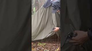 SET UP TINY WARM TENT IN HEAVY RAIN shorts [upl. by Nylegna415]