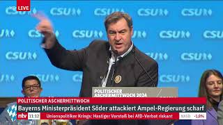 LIVE Politischer Aschermittwoch der CSU mit Markus Söder [upl. by Zannini]