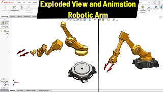 Exploded View of Robotic arm in SOLIDWORKS  Robo CAD [upl. by Atalante]