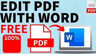 How to Edit PDF File in MS Word  Convert PDF to Word  How to Edit PDF For Free [upl. by Airdnoed]