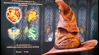 Hogwarts legacy playthrough ep2  Sorting hat Slytherin Gryffindor Hufflepuff or Ravenclaw [upl. by Nallac73]