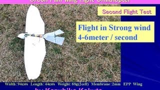 Goshawk 26iV 2mm EPP wing in Strong wind Test Flight 2 [upl. by Matelda]