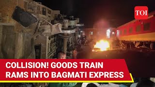 India Fire Injuries As Goods Train Running At 75 KMPH Rams Into Bagmati Express In Tamil Nadu [upl. by Jevon196]