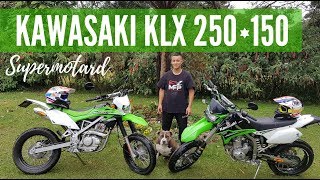 Kawasaki KLX 250 amp KLX 150  Supermotard  STUNT [upl. by Sirahs]