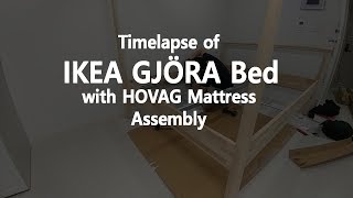 How to Assemble  IKEA 이케아 GJORA 예라침대  루뢰위갈빗살  회보그매트리스 조립 [upl. by Rutra576]