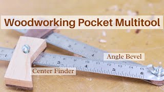 Make A Pocket Woodworking Multitool  Marking Gauge  Center Finder  Angle Bevel  Unique Design [upl. by Latsirc]