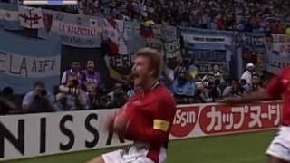 Beckham Penalty v Argentina WC 2002 HQ [upl. by Nilyac]