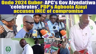 Ondo 2024 Guber APCs Gov Aiyedatiwa celebrates PDP’s Agboola Ajayi accuses INEC of compromise [upl. by Aileda]