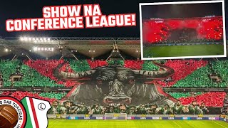 Torcida do Legia Warszawa faz mosaico com provocação e pirotecnia na Conference League 0310 [upl. by Byler]