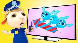 Police Officer Chasing Rabbits Team  Funny New Kids Stories  Dolly and Friends 3D [upl. by Reis]