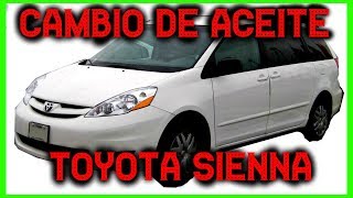 Cambio de aceite toyota Sienna mechanica facil DIY [upl. by Merril]