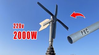 I made a mini PVC Windmill at home  Endless Free Electric From PVC Drainage Pipe  Fully Automatic [upl. by Mary]