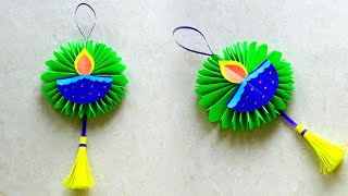 Diwali decoration craft idea  Paper diya 🪔 wall hanging  Easy and simple craft for kids [upl. by Hort]