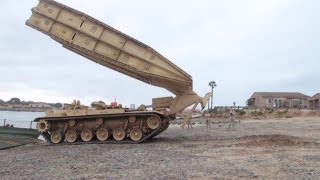 Amazing Tank Launched Bridge  M60 Armoured VehicleLaunched Bridge AVLB in Action [upl. by Ahsirek317]