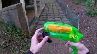 Vintage Review A Mint Nerf Splitfire Unboxing and Firing Demo Airjet Power Plus Line [upl. by Aidole]