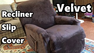 Fitting a HVersailtex Velvet Recliner Slip Cover Machine washable [upl. by Finbur187]