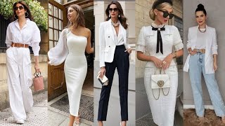 MODA 2024 outfits con color blanco outfit fashion style tips [upl. by Auvil]