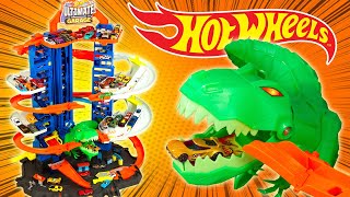 HOT WHEELS Le ULTIMATE GARAGE TREX Géant de Noel Unboxing Français Méga Garage [upl. by Enak]