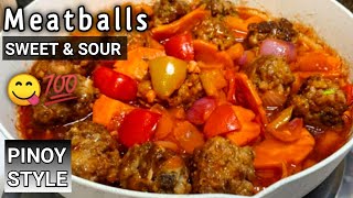 MEATBALLS RECIPE PINOY STYLE  SWEET AND SOUR BOLA BOLA [upl. by Annayad799]