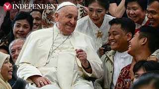 Watch Pope Francis holds Holy Mass in Jakarta after calling for climate change action [upl. by Eelanaj]