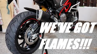 DUCATI MULTISTRADA 950S  MIVV DECAT LINK PIPE  RAW EXHAUST AND FIRE [upl. by Sallie]