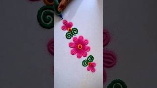 Simple border rangoli trending shorts viralshorts ytshorts ytrangoli borderrangoli art viral [upl. by Iam558]