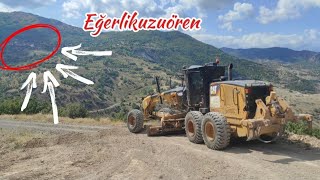 GRADER 140M ŞARAMPOL YOL BAKIM ONARIM ÇALIŞMASI iş makinaları çalışmaları caterpillar cat road [upl. by Joachima]