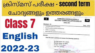 class 7 English Christmas exam 2023 class 7 second term exam paper with answers [upl. by Kevyn]