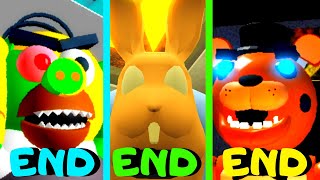 Roblox  All 14 Endings  4 Piggy Games [upl. by Yennep]