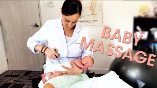 How to do BABY MASSAGE at home to relieve COLIC gas  Chiropractic Adjustment by Dr Kamilla Holst [upl. by Harbed]