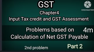 5th sem GST Input Tax credit and GST Assessment problem on Net GST Payable 4m in kannada Part2 [upl. by Einra]