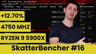 Ryzen 9 5900X Overclocked to 4750 MHz With ASUS Dynamic OC Switching  SkatterBencher 16 [upl. by Ydnes]