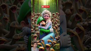 ❤️ Evolution Luigi and Elsa  Surrounded by Snakes 😍 supermario luigi frozen elsa cartoon [upl. by Annaoj]