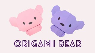 Easy Origami Bear  Cute Origami Animals [upl. by Emyaj]