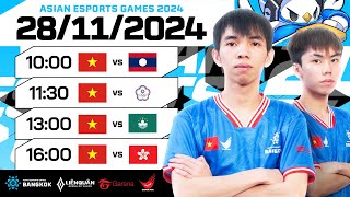 VÒNG BẢNG amp VÒNG LOẠI KÉP ASIAN ESPORTS GAMES 2024  LIÊN QUÂN MOBILE  NGÀY 2811 [upl. by Odnomyar]