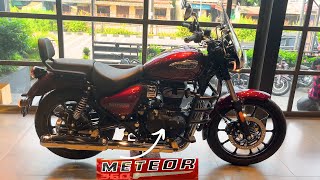 New 2024 Royal Enfield Meteor 350 Stellar Red Color Detailed Review❤✅🔥 [upl. by Drofwarc759]