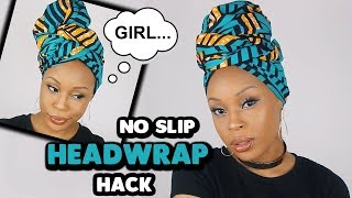 HEADWRAP HACK How to Keep Your Turban in PLACE [upl. by Andria141]