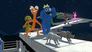 Zigzag Bridge Challenge  Escaping Rainbow Friend  Animal Revolt Battle Simulator [upl. by Lledo867]