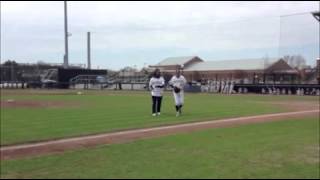 Denard Robinson throws first pitch [upl. by Hailed]