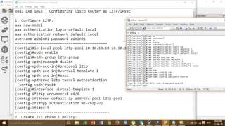 Real LAB GNS3  Configuring Cisco Router as L2TPIPsec  Full Video [upl. by Hiltner]